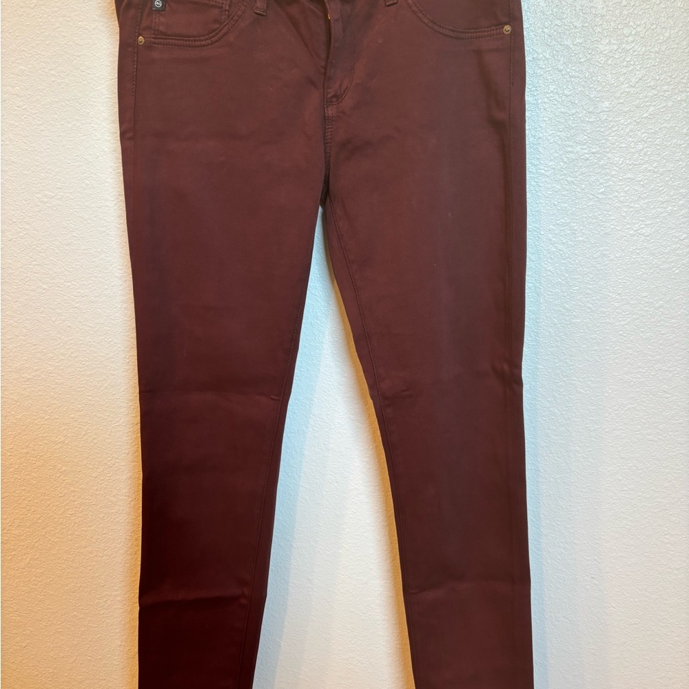 AG Adriano Goldschmied Skinny Jeans in Burgundy